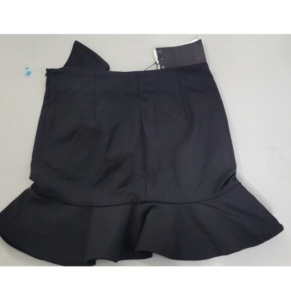 Zara Skirt Womens X-Small Black Mini with Ruffle Gothic Office Biker Rocker NWT - Picture 5 of 7